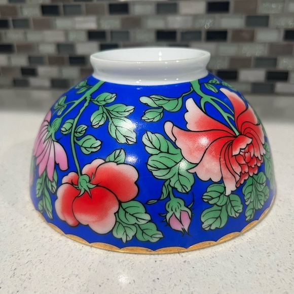 Floral Blue Ceramic Bowls/2pieces - Picture 4 of 7